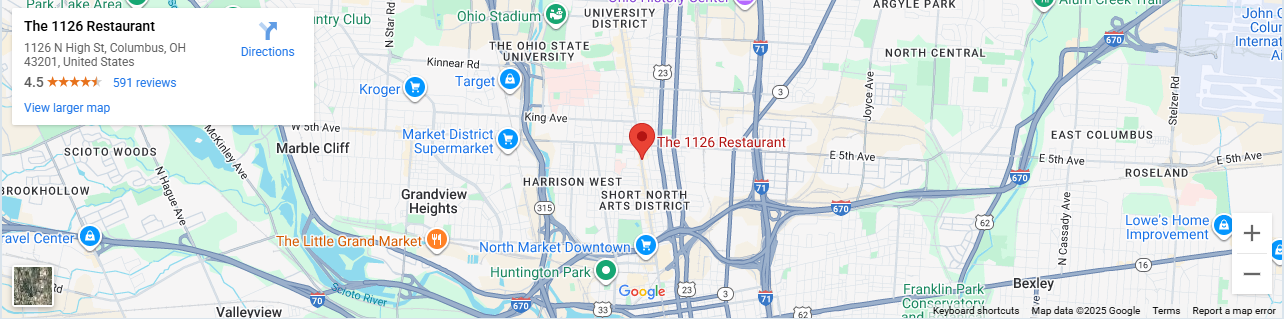 Location 1126 N High St, Columbus, OH 43201